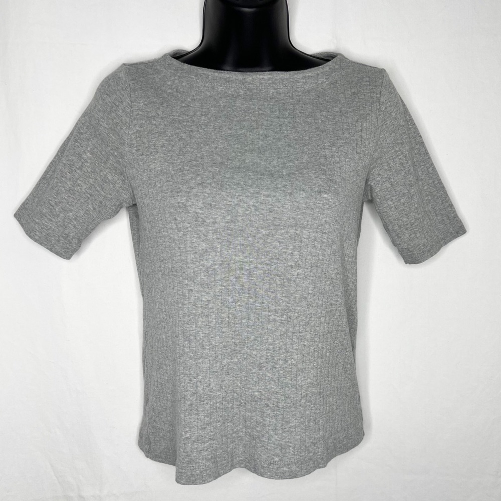 🦩 UNIQLO Ribbed Boat Neck Crop Top (🦩2 for $25)